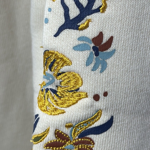 NWT Men’s Scotch & Soda Cream Hoodie with Embroidered Sleeves in Size L - Picture 3 of 16